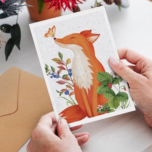 Woodland Animals Blank Cards with Envelopes, 24 Pack Forest Animals Note Cards Bulk for Kids, 4x6 Inch Watercolor Greeting Card Set Boxed for All Occasions