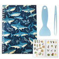 CRASPIRE Reusable Sticker Collection Book 40 Pages Shark Album Sticker Storage 8.26x5.82In Double-Sided Waterproof Blank Pasteable Notebook with Tools for Adults Release Paper Holder Saver Organizer - style: Shark-035
