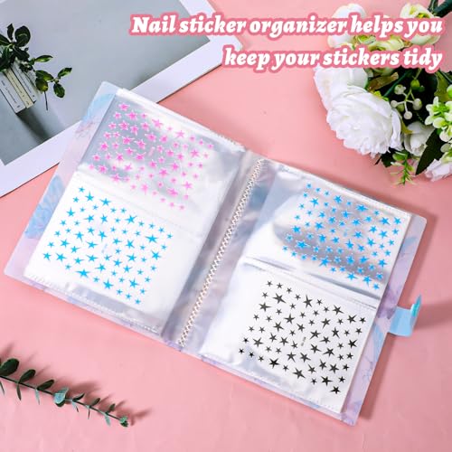 160 Slots Nail Sticker Book Nail Art Sticker Storage Book Nails Stickers Album Nails Art Stickers Organizers for Storage Displaying(Butterfly)