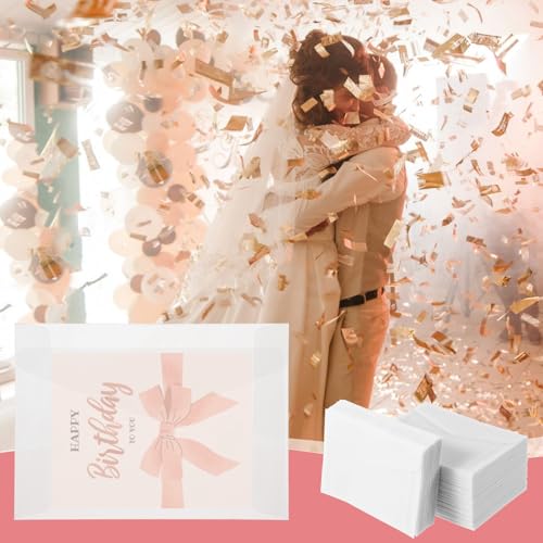 Xindojuz 50 PCS Vellum Envelopes, 4.5 × 3.2 Inch Translucent Glassine Envelope Self Sealing Mini Clear Envelopes Holders for Seeds Coin Stamp Collecting Lottery Ticket Gift Card Wedding Invitation - size: 3×5