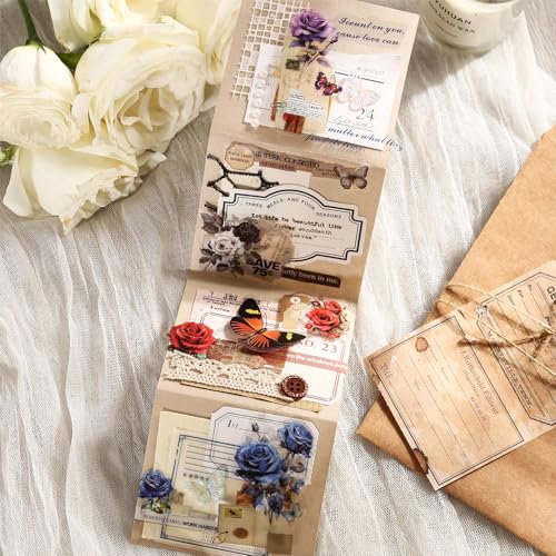 Alideco 6pcs Decorative Adhesive Tapes Fresh Literary Girl Botanical Flower Landscape PET Tape Great for Bullet Journal Supplies, Arts, Scrapbook, DIY Crafts, Planners (meiguixuyu) - color: meiguixuyu