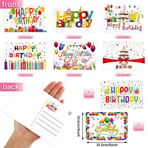 Junkin 80 Pack Birthday Postcards 4x6, Note Cards for Kids Adults - style: Birthday