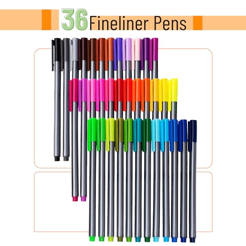 Mr. Pen- Pens, Fineliner Pens, 36 Pack, 0.4 mm, Pens Fine Point - color: Assorted Colors, size: 36 Pack