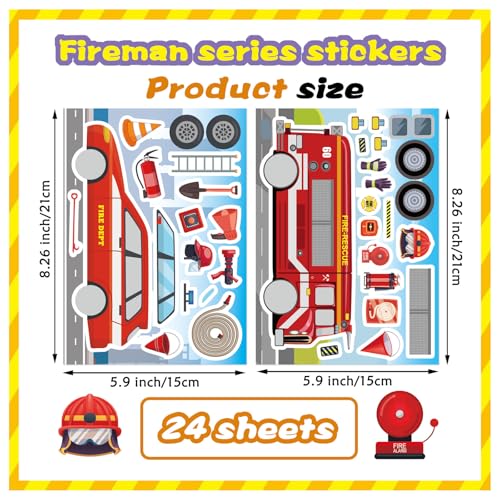 Truck Stickers, Make a face Sticker, Make Your Own Fire Truck Stickers - style: Fire Truck