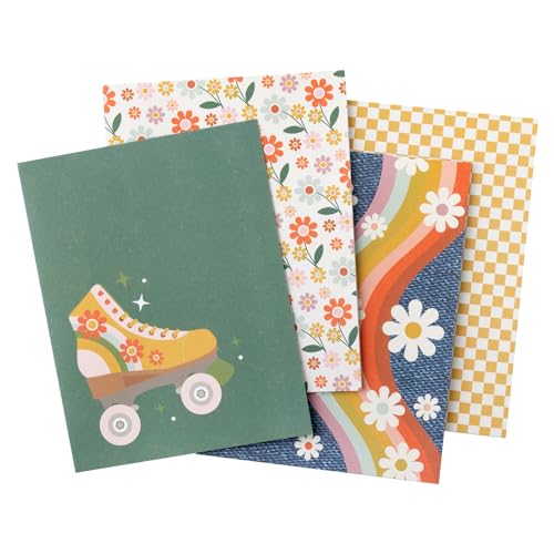 Jen Hadfield Blank Greeting Cards and Envelopes, 40pk - A2 Envelopes with Assorted Cards for All Occasions and Thank You Notes - 10 Unique Retro Designs, Groovy Darlin’ - color: Groovy Darlin'