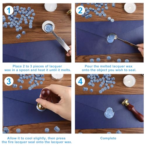 Blue Sealing Wax Beads Set, 360Pcs - color: Blue