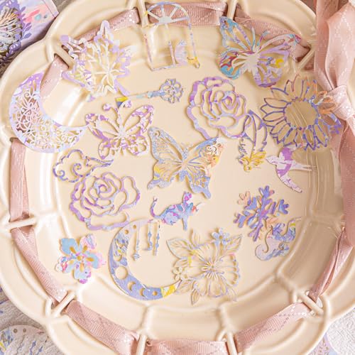 Scrapbook Cutouts Paper Lace for Scrapbooking, 60Pcs Vintage Butterflies Junk Journal Supplies, Scrapbook Paper Cutout for Junk Journaling, Card Making, DIY Craft