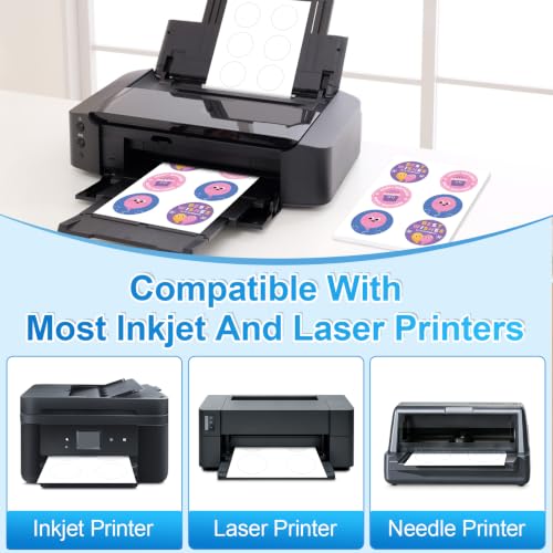 3 Inch Large Round Labels, Circle Sticker Labels for Laser Inkjet Printer, Shipping Tag, Warehouse Organizer, Promotional & Big Item Labels, (6 Labels/Sheet), 30 Sheets - size: 3 IN-30 Sheets(HB-C006)