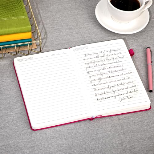 Yoment Leather Journal Notebook,260 Thick Lined Pages,Hardcover 5.7"×8.3" - color: Rose