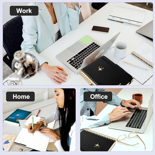Yoment Leather Spiral Notebook 360 Pages 5 Subject Notebook College Ruled - color: H-Leather Black, size: 8"×10"(B5)