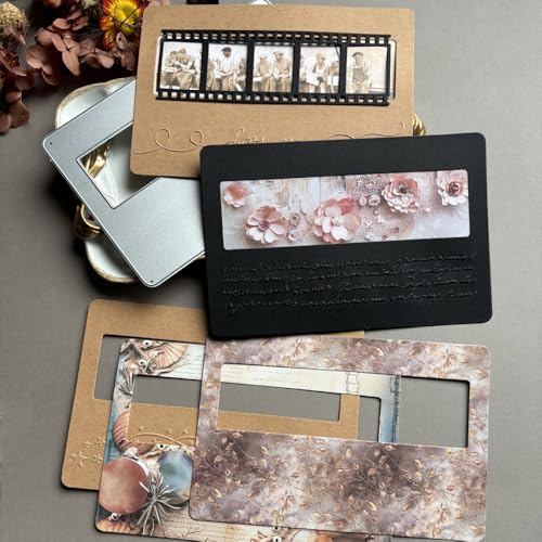 2 Pack Postcard Die Cuts for Card Making, Vintage Ticket Photo Frame Rectangle Metal Cutting Dies Postage Template Embossing Carbon Steel Stencils for DIY Scrapbooking Album Gift Bithday Cards - color: 2 Pack Postcard