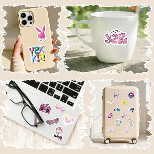 Y2k Retro Aesthetic Stickers - 50 Pcs 2000s Cyber Trend Decals - style: Y2K