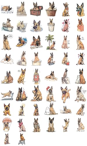100 PCS Belgian Malinois Stickers Pack – Waterproof Dog Decals for Water Bottles, Laptops, Phones, Notebook, Cars – Cool Vibrant Graphics for Belgian Malinois Enthusiast - color: Belgian Malinois