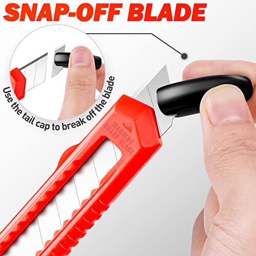 DIYSELF 90 Pack Box Cutter Retractable, 18mm Box Knife, Utility Knife Retractable with Snap Off Blade, Boxes Cutter Knives for Cardboard, Art, Craft - color: Red, size: 90 Pack