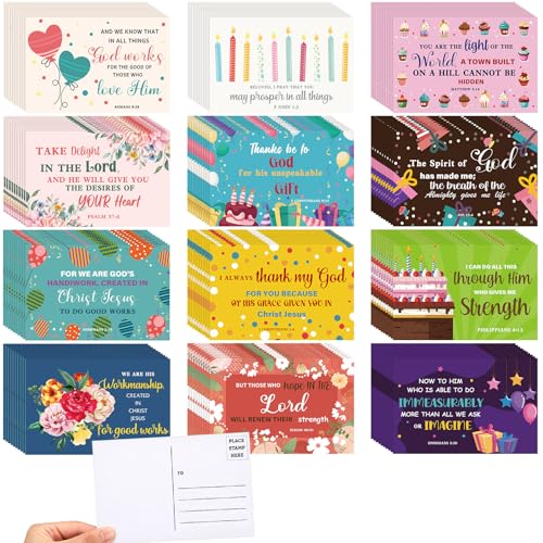 Kosiz 120 Pcs Christian Birthday Cards Bulk 4 x 6 Inch - style: Christian Birthday