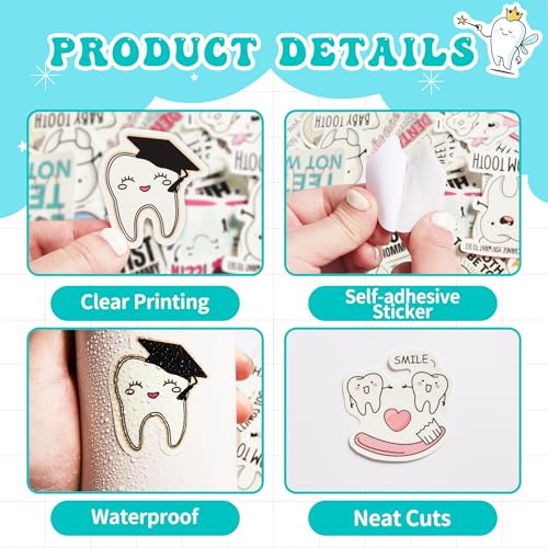 50 Pcs Dentist Dental Health Stickers for Kids - color: Non-luminescent-088ksxx