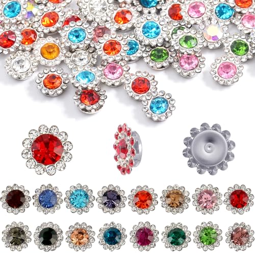 500Pcs Flower Rhinestones, Crystal Bedazzling (12mm - Silver) - color: 12mm - Silver