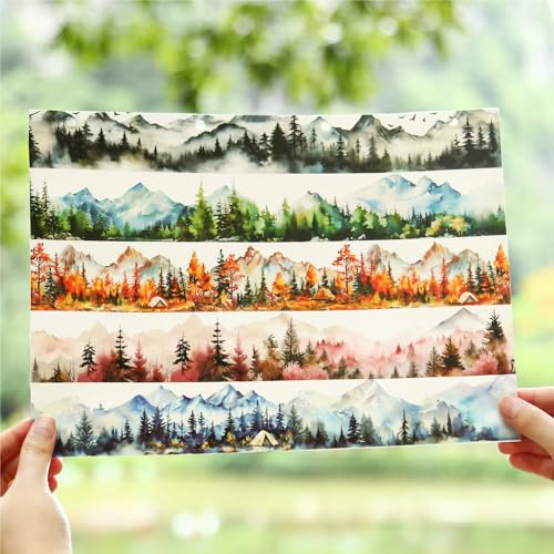 6 Rolls Mountain Landscape PET Tape for Scrapbooking - style: Mountain Forest