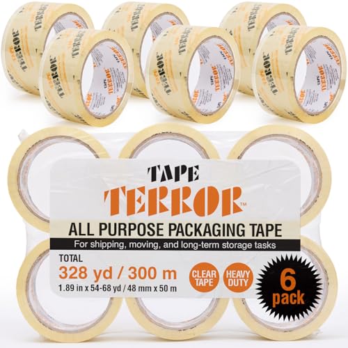 All-Purpose Clear Packing Tape (6 Rolls) - 48mm x 50m Per Roll | Heavy Duty Tape for Packing, Moving Boxes, Storage, Labeling, Crafts, And More, Shipping - style: AP Tape – 6 Pack