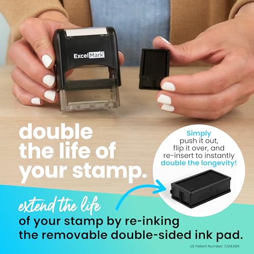 ExcelMark First Class Self Inking Rubber Stamp - Red Ink - color: First Class