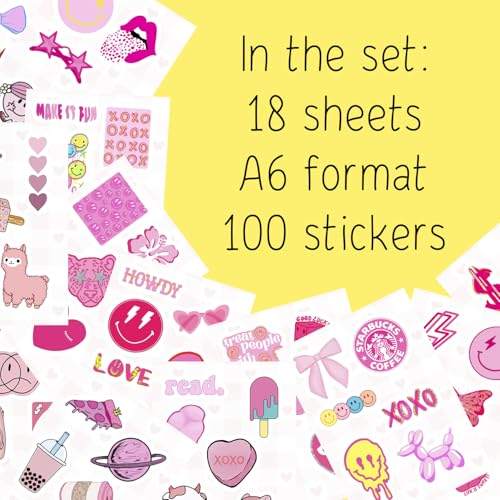100Pcs Preppy Stickers for Water Bottle and Laptop - Preppy Party Favors & Decorations, Waterproof Vinyl Decals, Fashion and Fun Stickers, Gifts for Women & Men - color: Preppy Stickers
