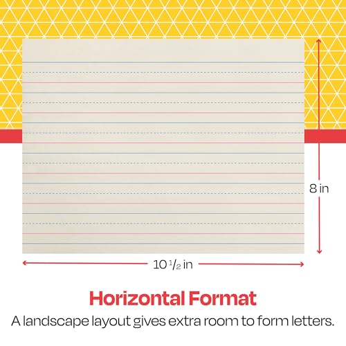 School Smart Zaner-Bloser Writing Paper, Handwriting Practice Lined Paper, Grade 2 Learning, 5/8 Inch Rule, 10-1/2 x 8 Inches, 500 Sheets - size: 10.5" x 8", style: 5/8 Inch Ruled