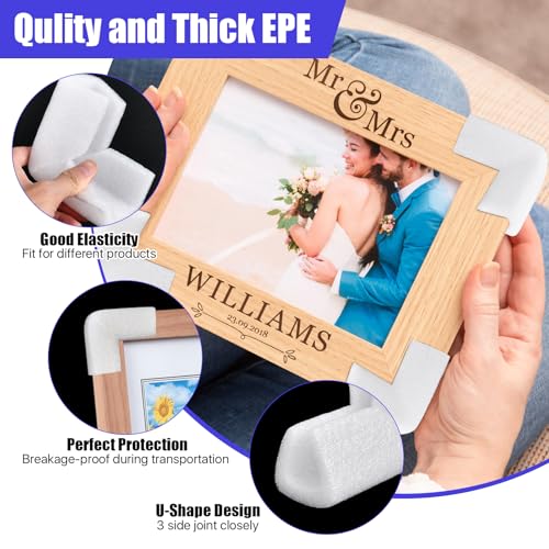 Photo Mirror TV Frame Corner Protectors for Moving, L-Shaped Foam Edge | 26 PCS U-Channel Cushioning Foam Packing Supplies for Fragile Artwork, Furniture Corner Table Edge Guard