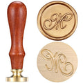 Yoption Handwritten Initial Alphabet Wax Seal Stamp, Letter M - style: M