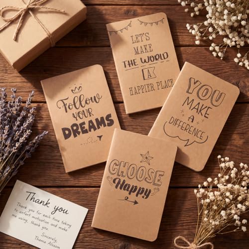 BESARME 60 PCS A6 Pocket Notebook, Blank Pages, Kraft Cover Journal - color: Kraft Paper Color