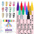 EBANKU 12 Color Nail Art Pens Set 3D 0.7MM Graffiti Acrylic Paint Nail Art Quick-Drying Nail Point Graffiti Dotting Liner Pen Sets for Home - color: 0.7MM
