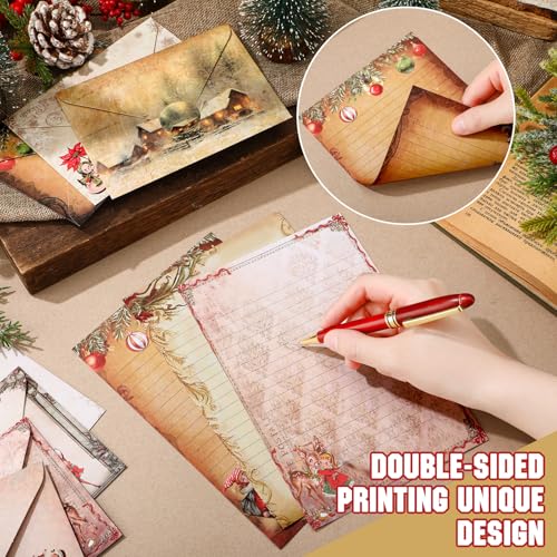 TaoBary 160 Pcs Christmas Vintage Stationery Paper and Envelopes Set - size: 5.5 x 8.25 Inch, style: Christmas Vintage
