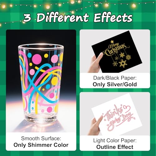 Artugn Double Line Markers, 18 Metallic Outline Pens, Silver & Gold - color: 18 Colors