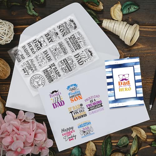 CHGCRAFT Father's Day Clear Stamps Wishes Words Transparent Stamp Silicone Clear Stamp Seals for DIY Scrapbooking Journaling Photo Album Decorative Card Making - style: Father's Day Wishes Words