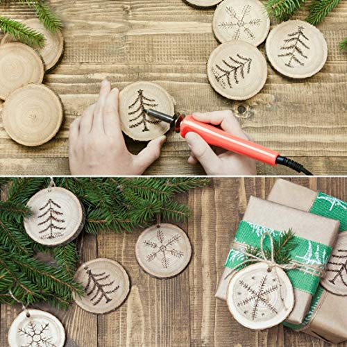 2.4-2.8IN Natural Wood Slices with Jute Twine for DIY Ornaments (50)