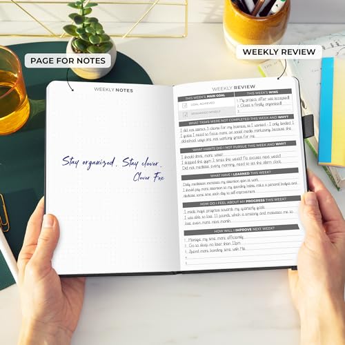 Clever Fox Daily Planner, Undated Professional & College Day, Black - color: Black (Undated)