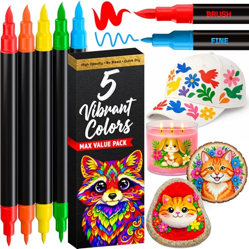 ARTISTRO Dual-Tip Acrylic Paint Marker Pens for Drawing - color: Multicolor, size: 5