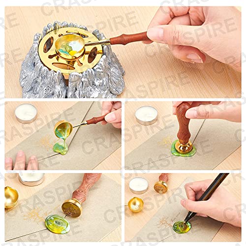 CRASPIRE Wax Seal Stamp Heads Set 6PCS Blank Sealing Wax Stamp Heads with 2PCS Wooden Handle for Wedding Invitations Envelopes Cards(2 Square 2 Round 2 Oval) - style: 6Pcs Square Oval