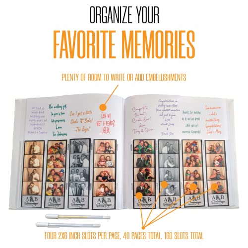 2x6 Strip Album, White Cover White Pages, 2 Gel Pens, 10pk - color: White, size: 10