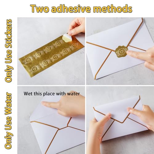 30 Pack 5x7 Envelopes Thick Paper White, 7.24x5.24 inch | Gold Border, A7 Greeting Cards Envelopes, Includes Stickers, For Invitations - color: White, size: 7.24x5.24 inches