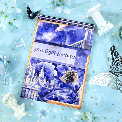 Snycler Sticker Book - 20 Sheets Vintage PET Stickers for Scrapbooking, Junk Journaling, Ephemera, and Decorative Crafts-Star Light Fantasy - color: Star Light Fantasy