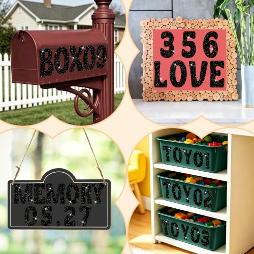 Bulletin Board Letters 74 PCS Glitter Letter Stickers Large 5 Inch, Black - color: Black, size: 5 Inch