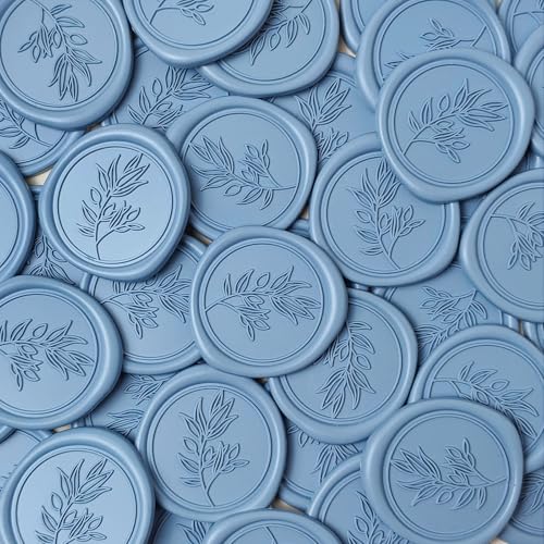 Pollize 50Pcs Wax Seal Stickers, Wedding Invitation Envelope Stickers - color: Blue