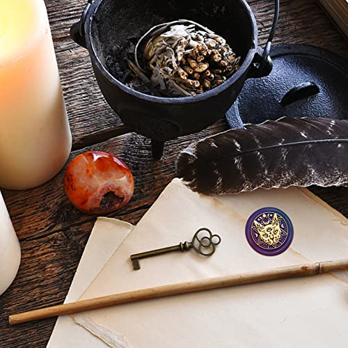 CRASPIRE Cat Wax Seal Stamp Eye Vintage Sealing Wax Stamps Moon Star 30mm Removable Brass Head with Wood Handle for Wedding Invitations Envelopes Halloween Christmas Thanksgiving Gift Packing - style: Cat Eye Moon Star