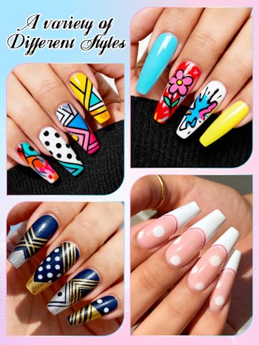 12 Color 3D Nail Art Pens Set, EBANKU Double-Tip Nail Point Graffiti Dotting Pen Drawing Painting Liner for DIY Nail Art Beauty for Christmas - color: Double Tips（B)