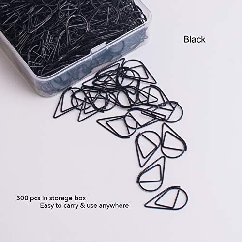 VENCINK Black Cute Drop-Shaped Paper Clips, 1 inch, 300 Pieces - color: Black, size: Small (1 inch )