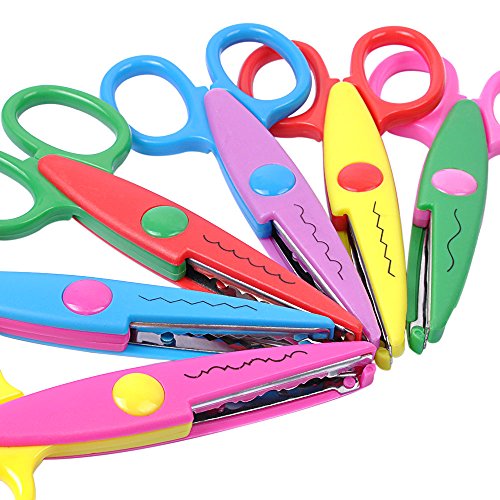 UCEC Craft Scissors Decorative Edge, Zig Zag Scissors for Crafting, 6 Pack - color: Style 1