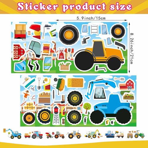 Make Your Own Farm Tractor Stickers, Make a Face Sticker, Autumn Stickers - style: Farm Tractor