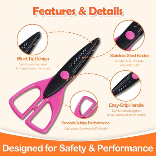 12 Pack Craft Scissors Decorative Edge, 12 Patterns for Kids Age 4+ - size: 12 Pack