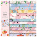Scrapbook Paper, 24 Sheets 6"×6" 160gsm Single-Sided Patterned Cardstock - color: 24 sheets-cartoon