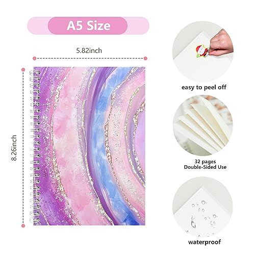 YUATCYA Reusable Sticker Book Collecting Album Storage Book A5, Pink - color: Pink